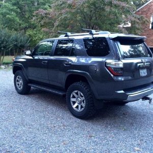 Toytec Boss Kit with LR upper control arms. Trd skid plate and Cooper ST Maxx 255/80-17.