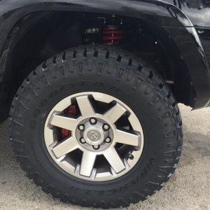 Scored these Trail edition Wheels for $300 off craigslist.  The TRD Pro wheels the guy bought looked great on his TE. I got his wheels for the cheap.