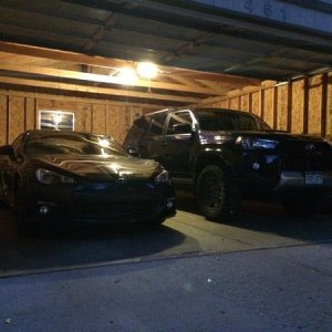 Subaru BRZ with 4Runner.