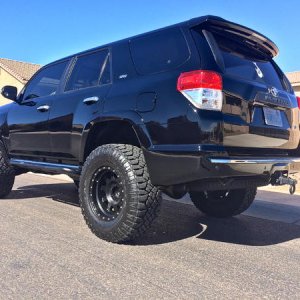 Rear view, trimmed lower section of rear bumper