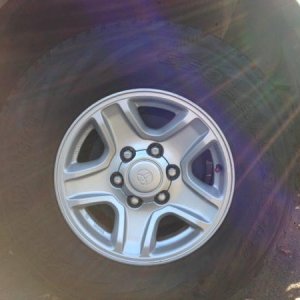 Repainted the plastic center caps. Can't believe the dealer wanted ~$60 each for these. 3 coats spray paint and good as new.