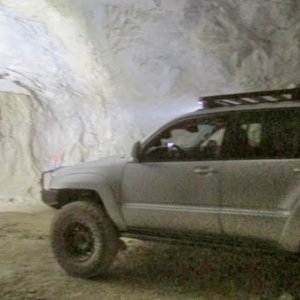Driving through a mine
