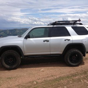 Black TRD Pro wheels side view