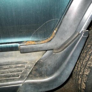 Drivers side rear door.