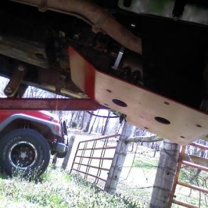 skid plate home made square drive-shaft and dual transfercases