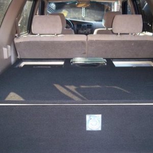 Sub box amp rack and 7 cubic ft. storage draw combo
