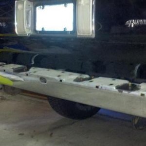 Removing the bumper to get better access...some of the bolts were stubborn (17 years old)....liquid wrench and a lever bar!