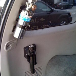 flashlight and extinguisher