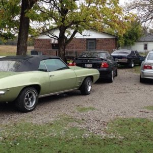 '69 Firebird, '04 GTO, '71 Nova and '03 BMW.