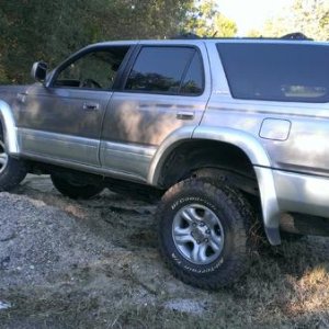 all stock, besides 265/75-16 Bf Goodrich all terrain KO2 which are amazing