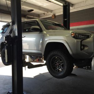 Fresh Toytec Boss lift just installed, pre-alignment. Big thanks to the guys at Desert Rat in Mesa.