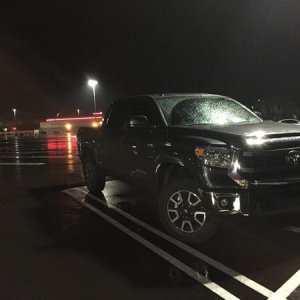 Next in line for a lift. 2014 Tundra Crew Max with with TRD group and 5.7