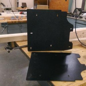 Custom panels I had to cut to fit the seat backs of the rear seat.