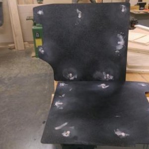 I got the mounting tabs set in the panel and flushed up the holes with bondo. Next step is getting the sheets primed, coating with adhesion promoter ,