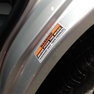 My warning to my passengers.