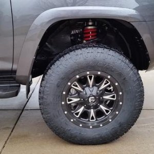 The new wheels and tires.