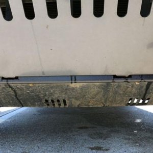 Budbuilt front skid plate, integrated with the front bumper.