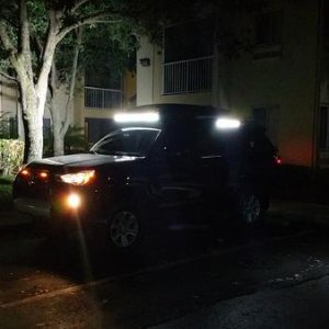 Trying our new 40" LED bar on our new baja rack and new 20" side LED bars
