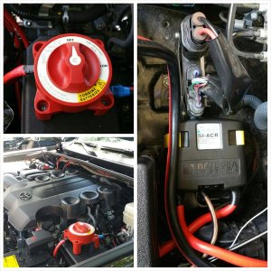 Add a second battery on the other side of the engine bay using a Blue Sea Systems e-Series Dual Circuit Plus Battery Switch and Blue Sea Systems SI-AC