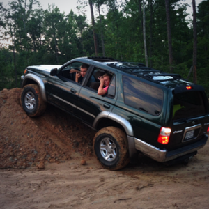 Testing my approach angle on a pile of dirt