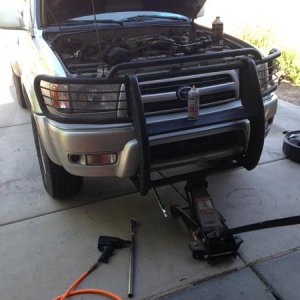 Crappy Bull Bar tuning fork removed.  PB Blaster, heat and impact to get this sucker off.