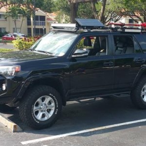 Solar Panel Tilted and Hi-Lift Jack Mounted