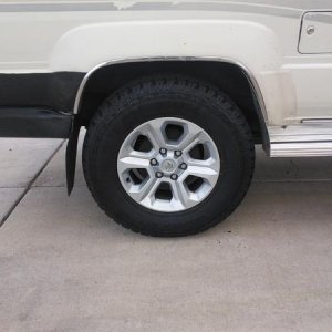 Gave myslef another 1-1/4" clearance at the running board, not necessary but makes me sleep better.