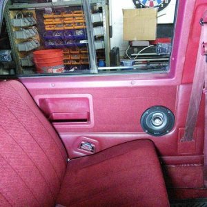 Added 5-1/4" speakers, they make a big difference for the driver and the rear seat passengers. But there are a lot of important wires, and other stuff