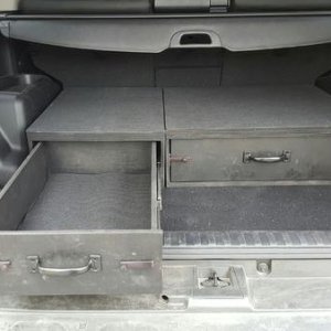 Completed rear storage drawers.