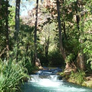 Streams flowing from the valley into the Gorge
