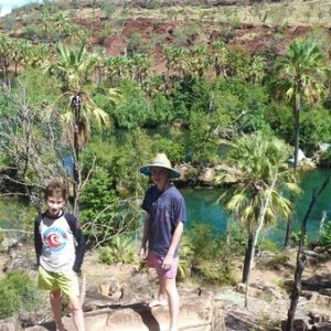 Halfway paddling up the gorge its waterfall city. Kids had a ball jumping off walls, diving deep, and swimming through a natural passage the water pas