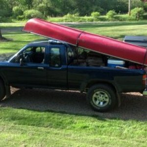 camping trip: two full coolers, load of wood, and 15.5 coleman