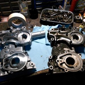 Old and new timing cover