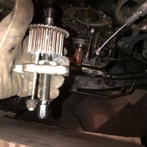 Successful removal of broken timing crank sprocket