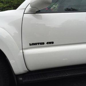 Side badge close up