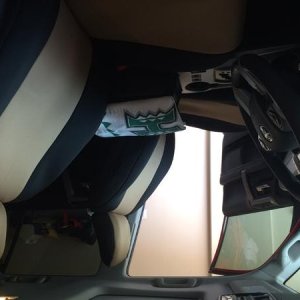 Sorry for the upside down pic.  But these are Hawaiian Seat Cover Co. 2 tone seat covers.  Front and rear.