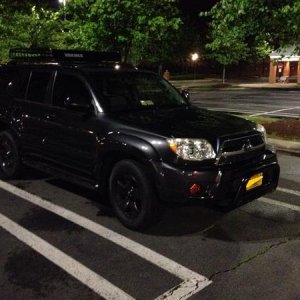 Night time side view.