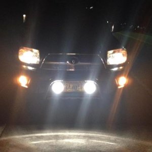 Regular beams, fog lights, and KC fog lights on.