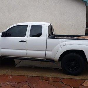 My ride. Loaded down with cinder blocks, concrete and 2x4s.