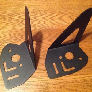 I bought these side mirror light brackets from Yodateq. They're made for FJ80's, so I'll either modify these or build some of my own using these as a 
