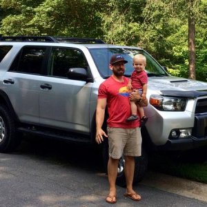 New car posin' with the boy