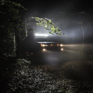 Foggy night provided a great opportunity for a light show