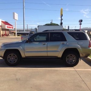 At the tire shop after picture with TRD Pro wheels.