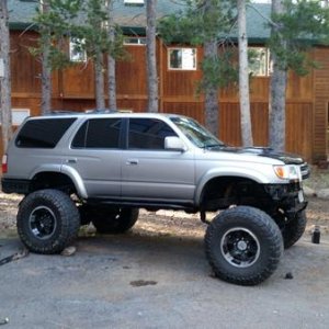 How she sits with the axles under her. The springs up front are new and the shackles still need to settle. I still have drive lines, brake lines and s