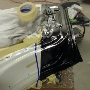 I started to do a quicky...elcheapo paint job...but just couldn't do it.  I ended up painting all the door jams and everything.  My first shoot...my l