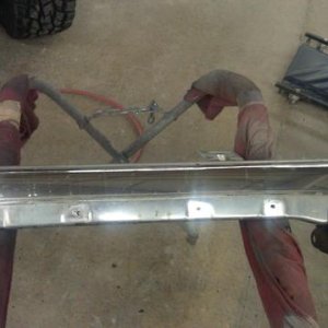 Not liking the chrome...I took a chance and painted the bumpers black also!  Turned out awesome!  They'll work until I can get some plate bumpers.