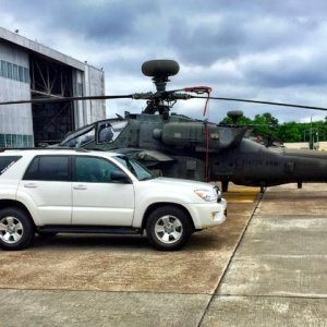 At work T4R next to the AH-64D Apache Longbow