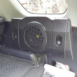 FJ Cruiser Subwoofer box install in 4R.