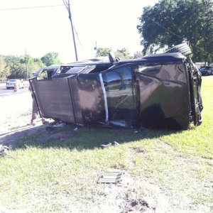 On its side