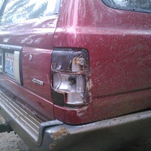 the only i've sustained (knock knock) bumper dent was there when i bought it